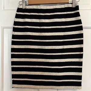 Black and ivory pencil skirt